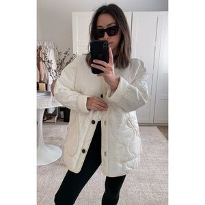 Abercrombie & Fitch Cream Quilted Jacket